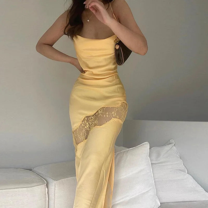 Yellow Spaghetti Strap Dress