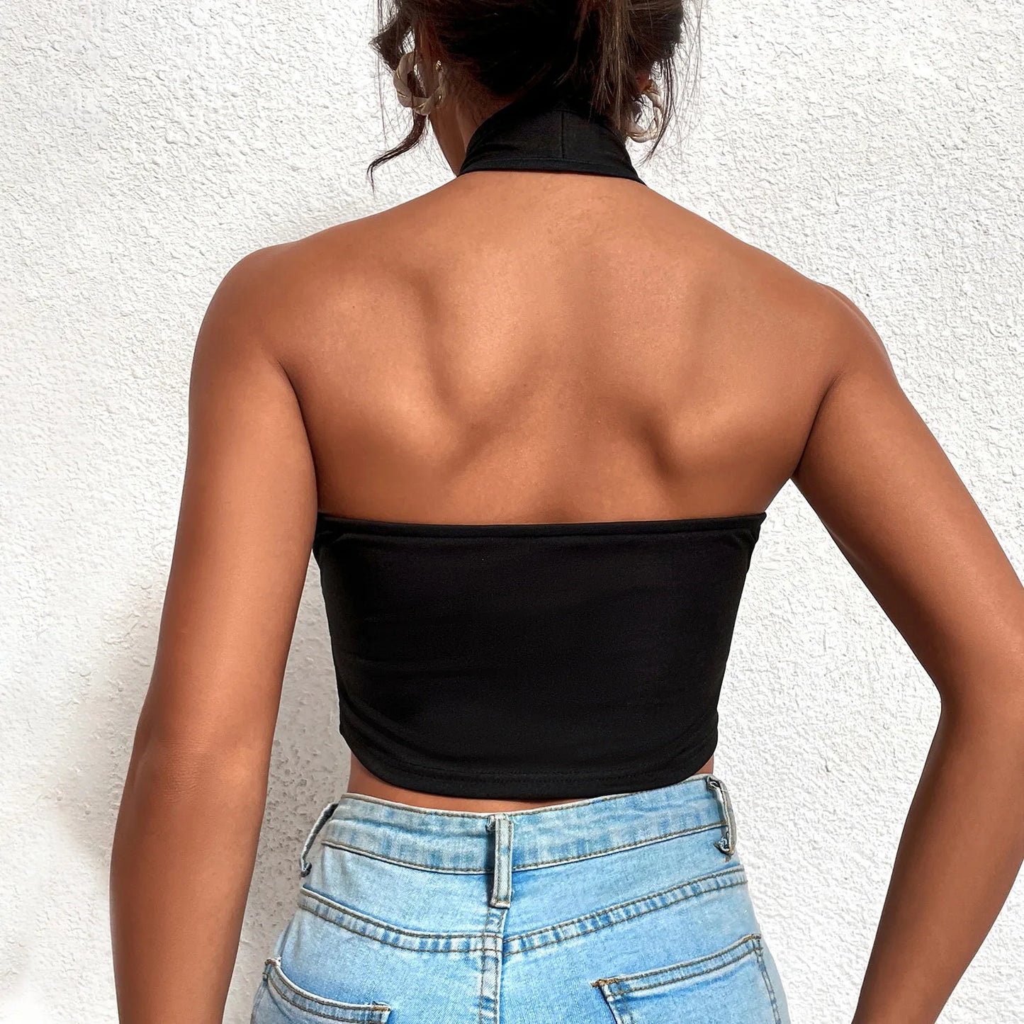 Cross Halter Neck Top