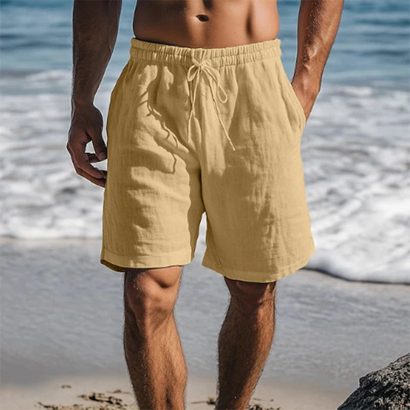 Khaki Drawstring Shorts
