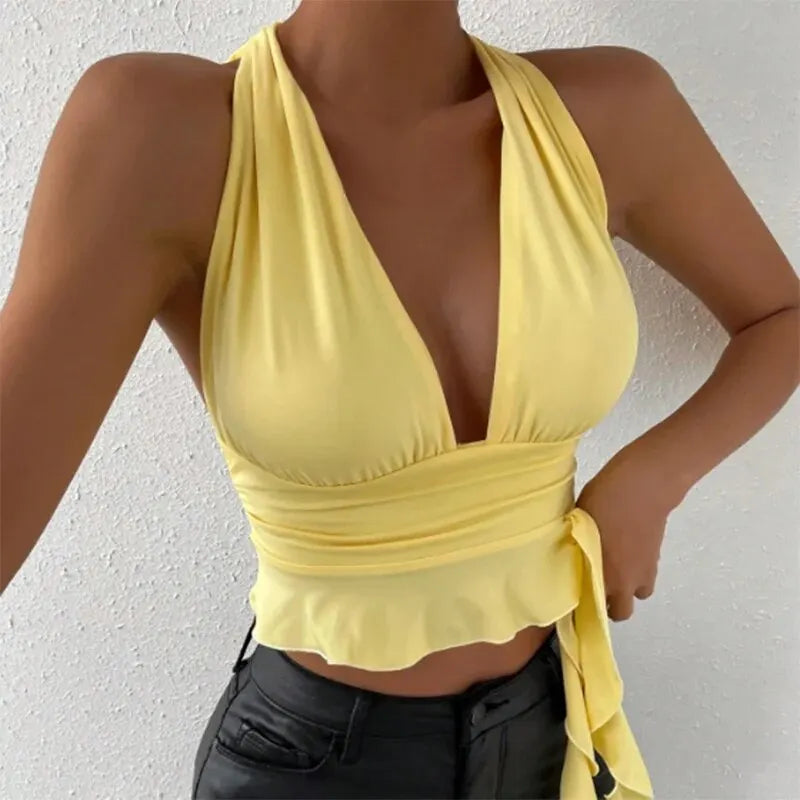 Backless Halter Neck Top