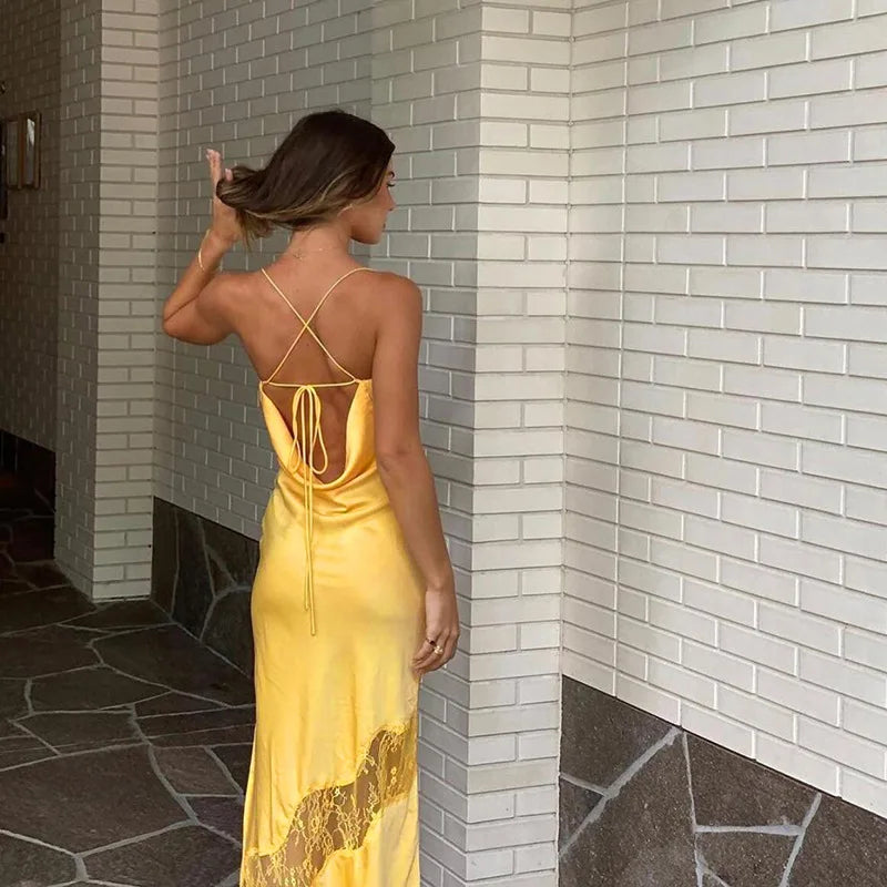 Yellow Spaghetti Strap Dress