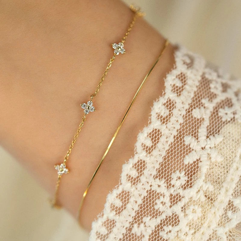 Four Leaf Flower Bracelet