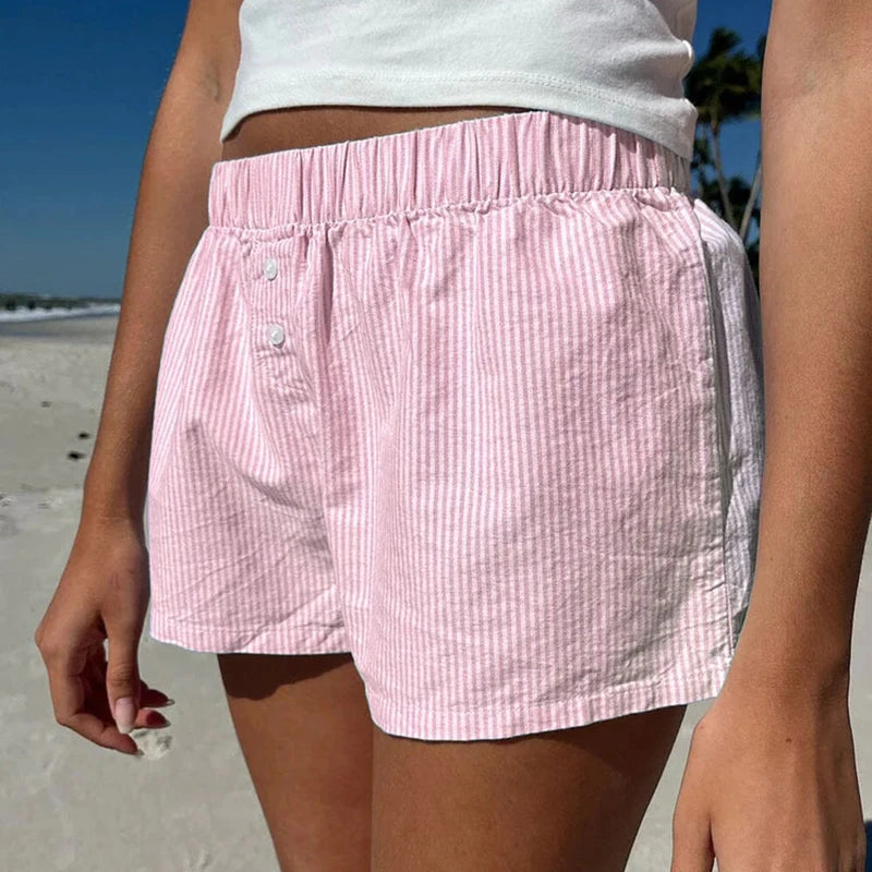 Pink Pinstripe Shorts