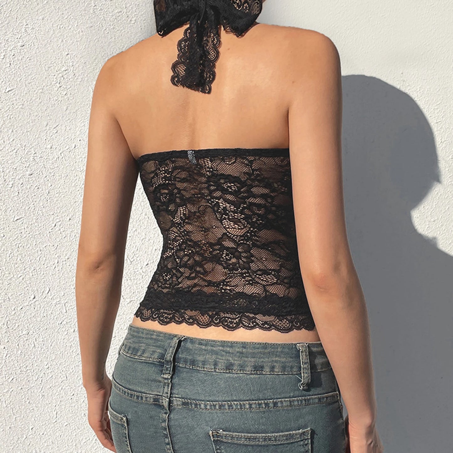 Laced Halter Neck Top