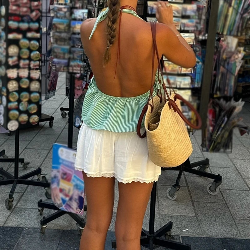 Green Gingham Top