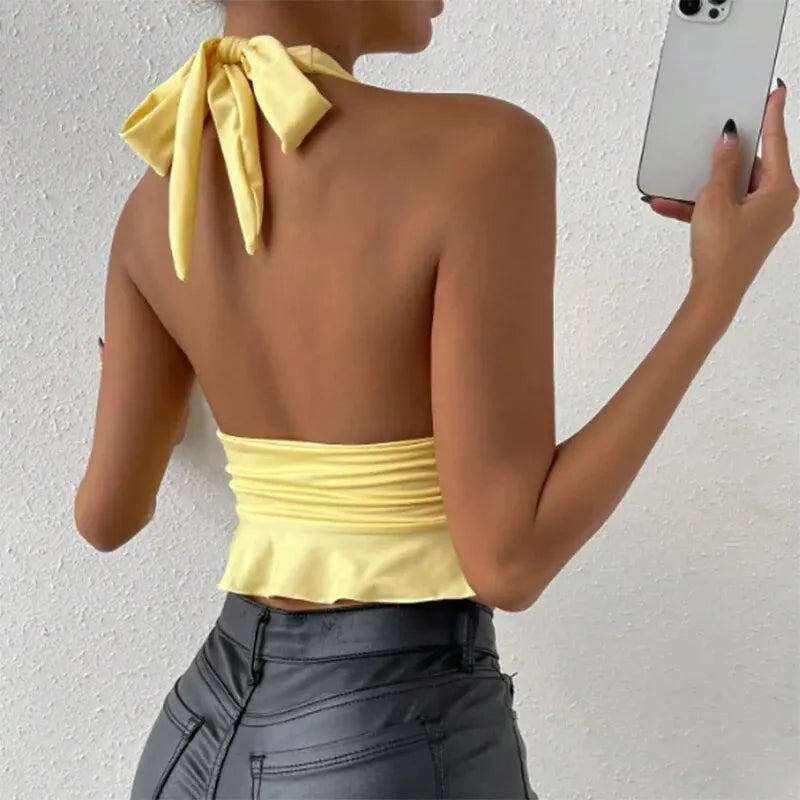 Backless Halter Neck Top