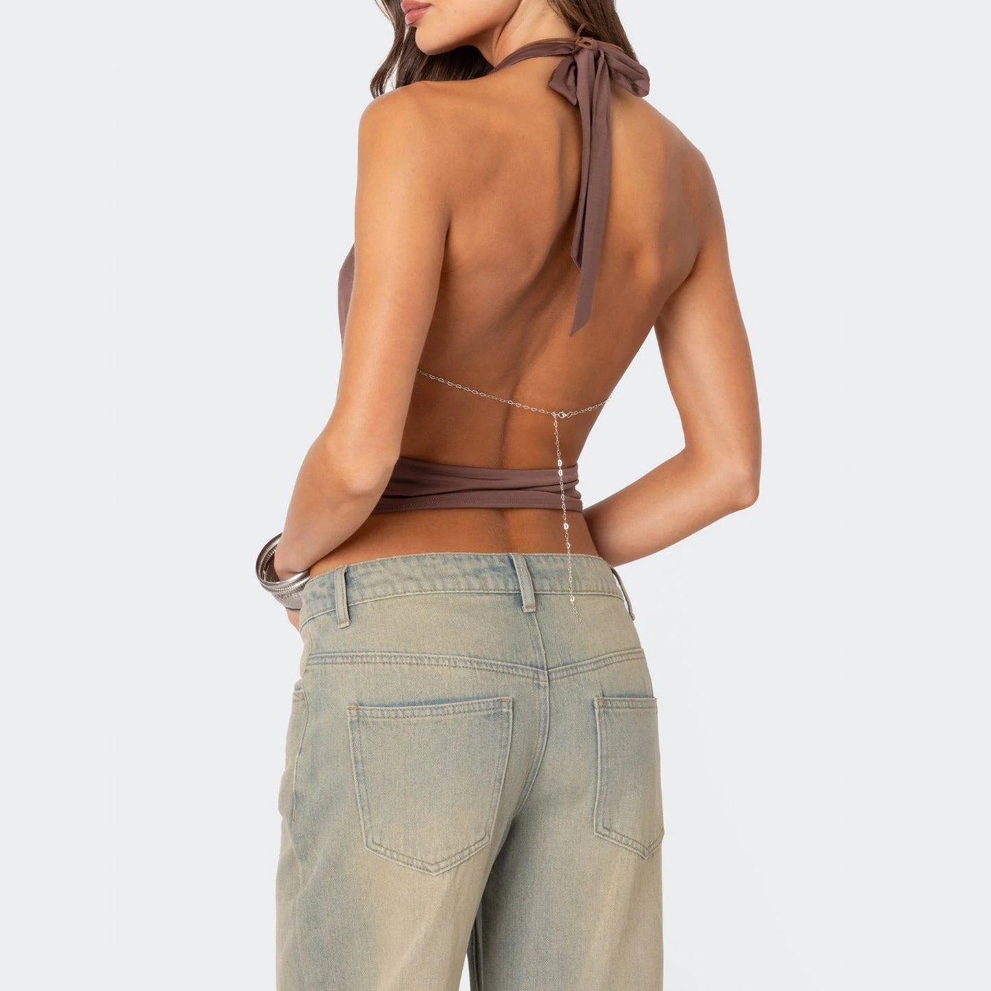 Backless Halter Neck Top