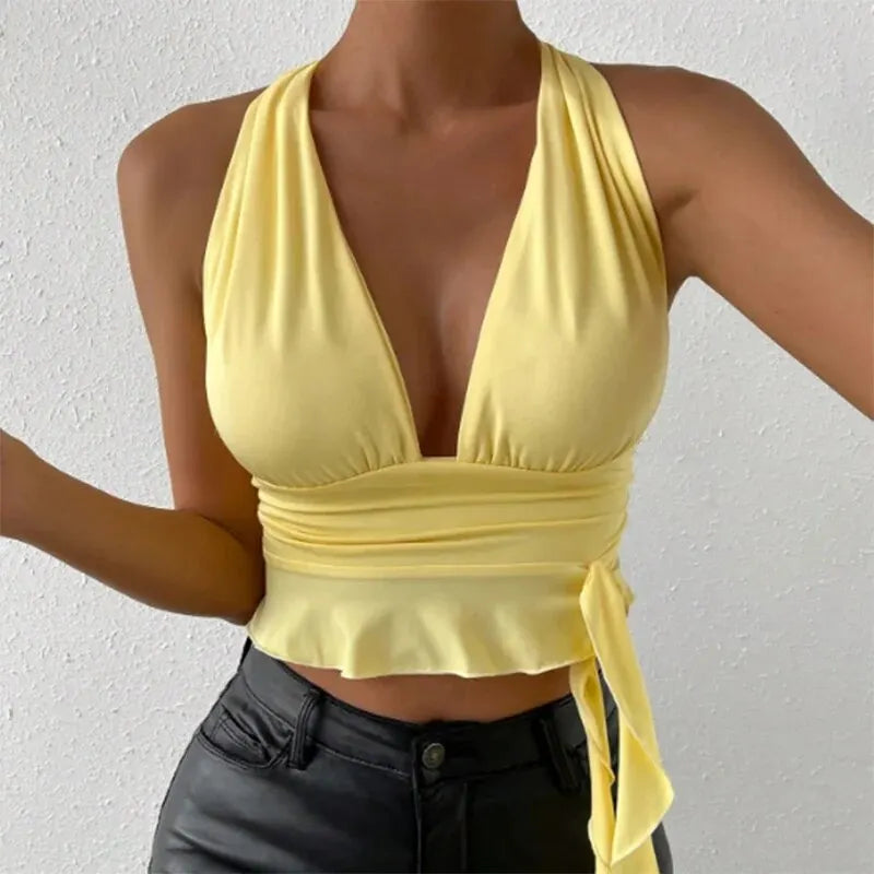 Backless Halter Neck Top