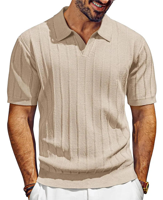 Beige V-Neck Top
