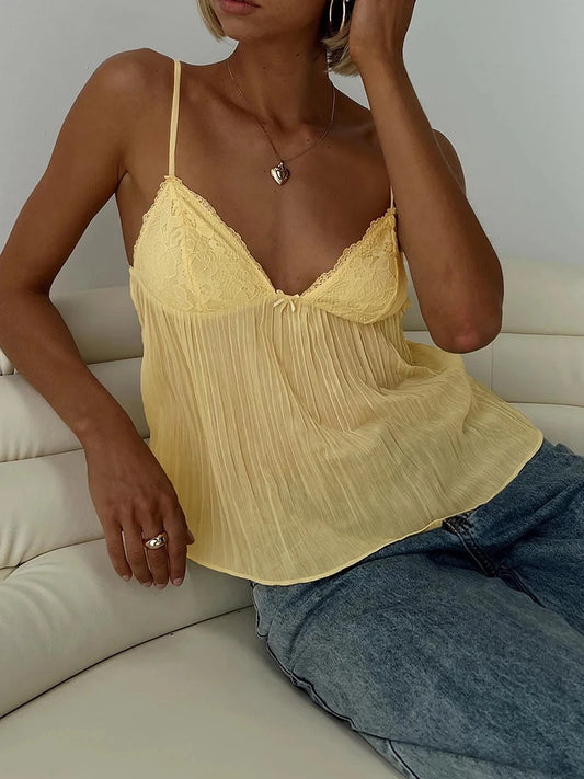 Lace Trim Crop Top