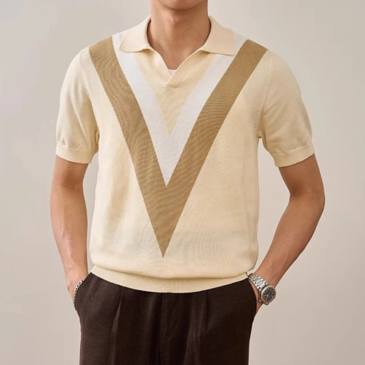 Contrast Striped Polo