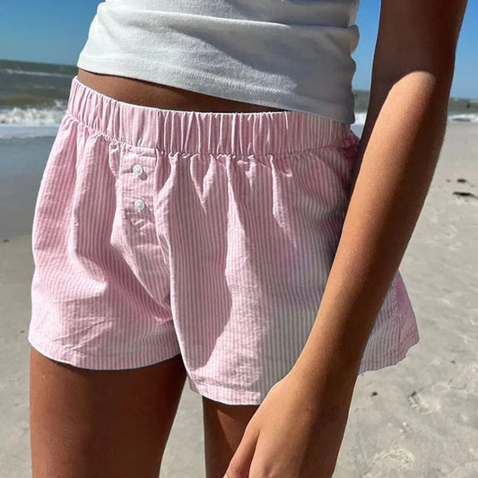 Pink Pinstripe Shorts