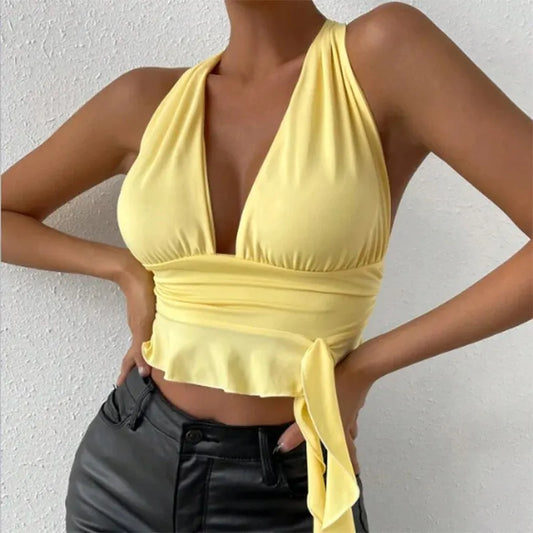 Backless Halter Neck Top