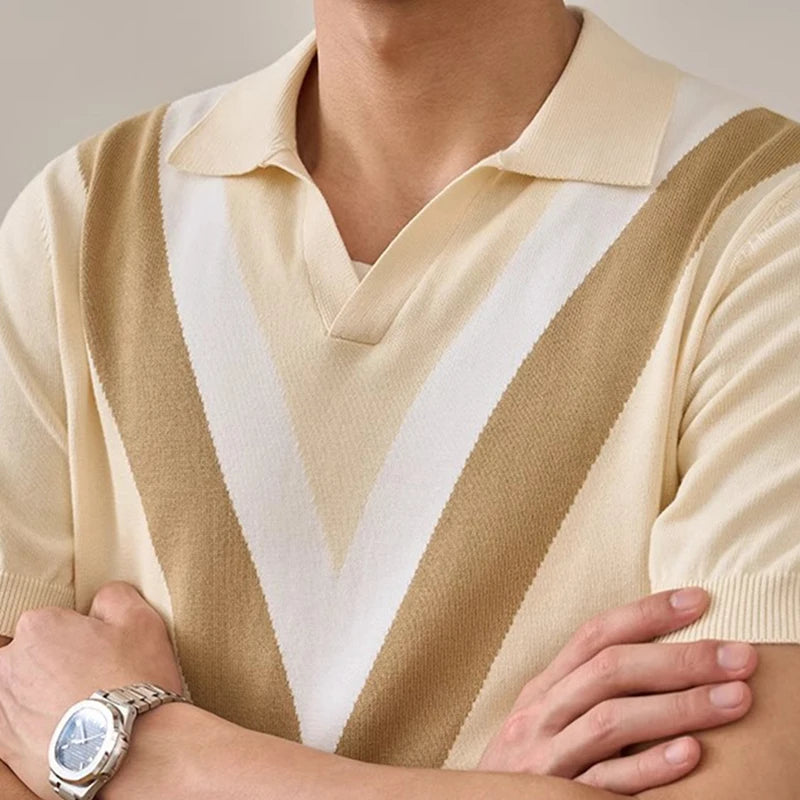 Contrast Striped Polo